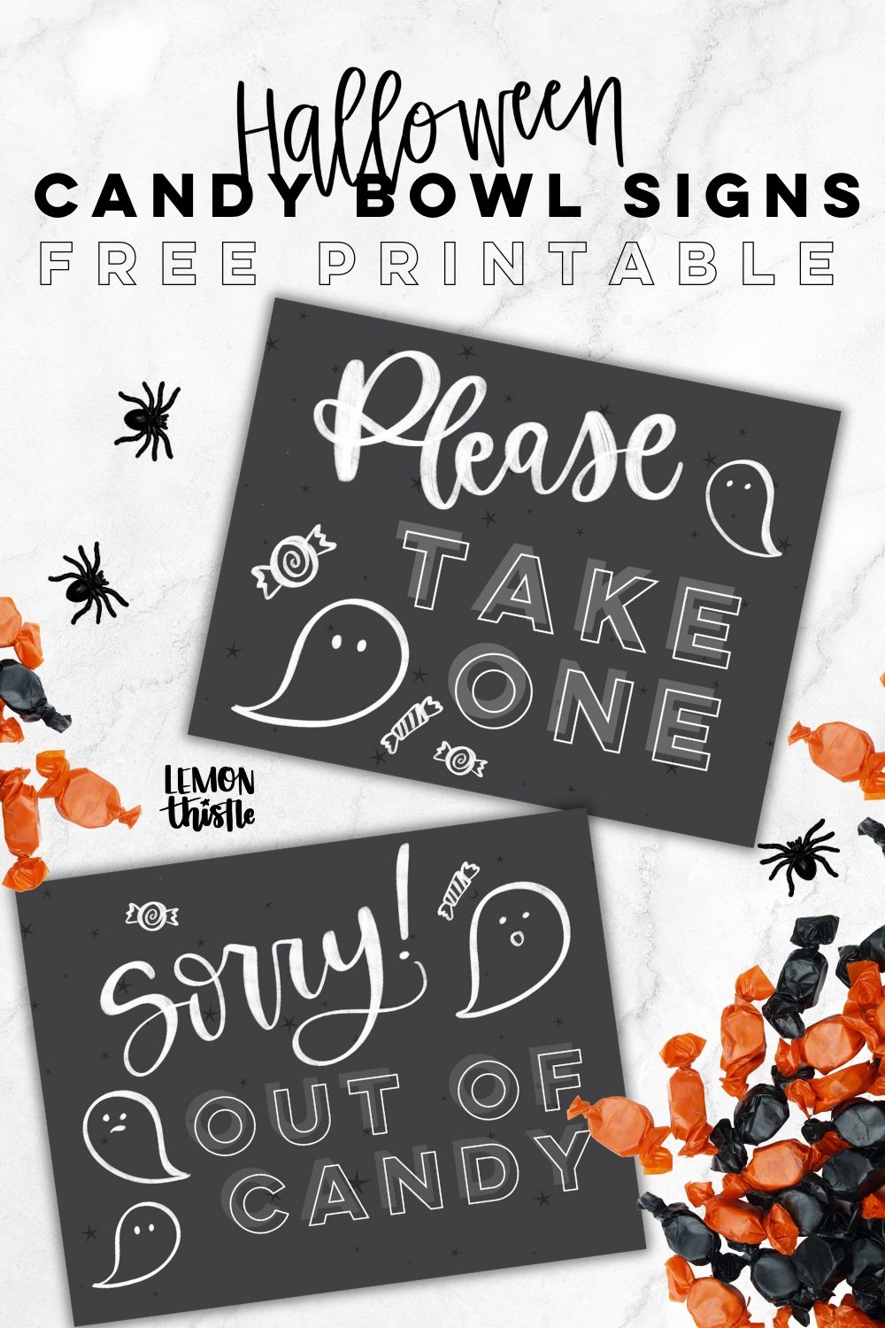 free printable halloween candy signs