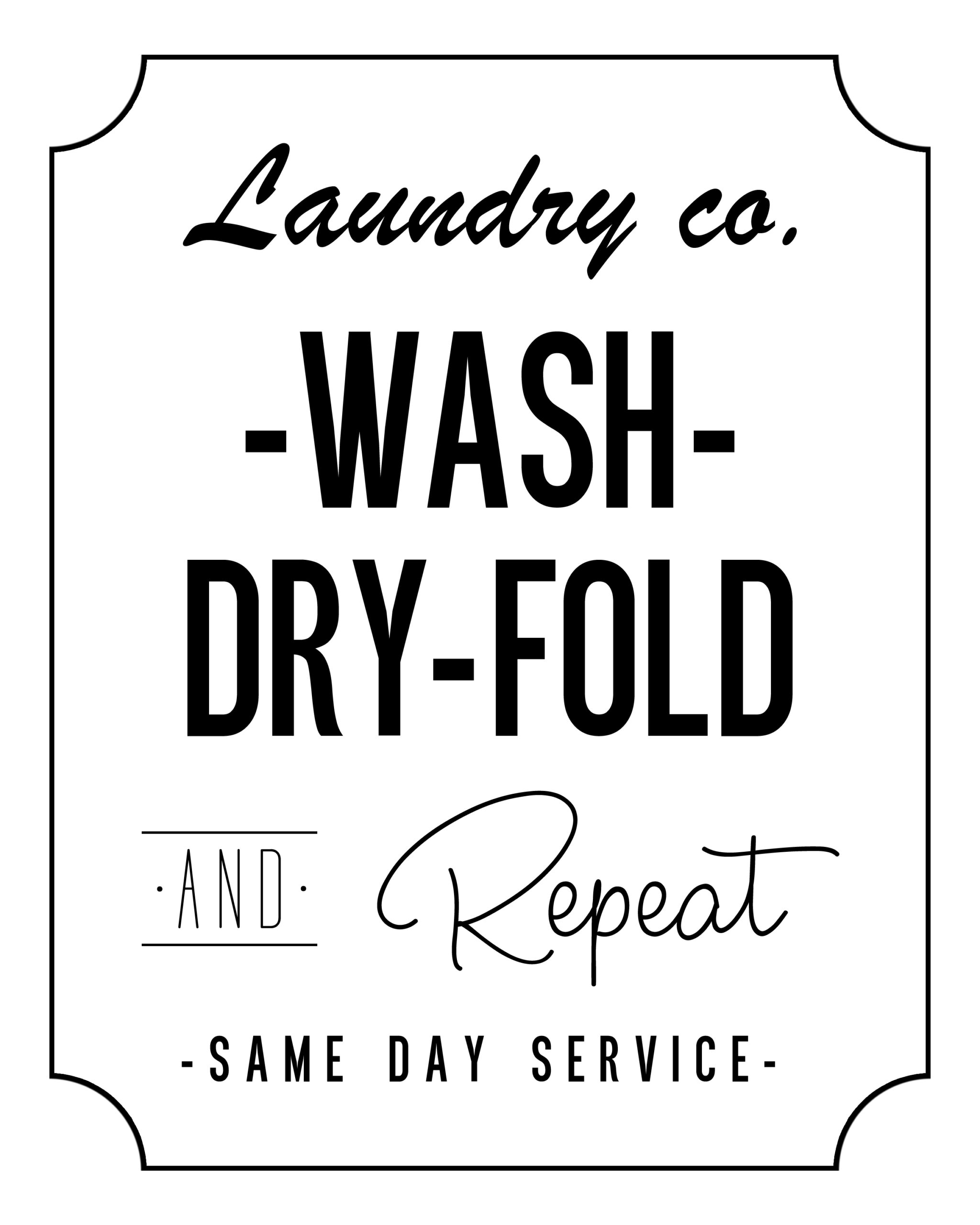 laundry room sign printable