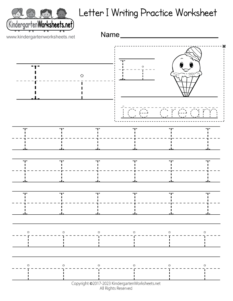 printable letter i worksheets
