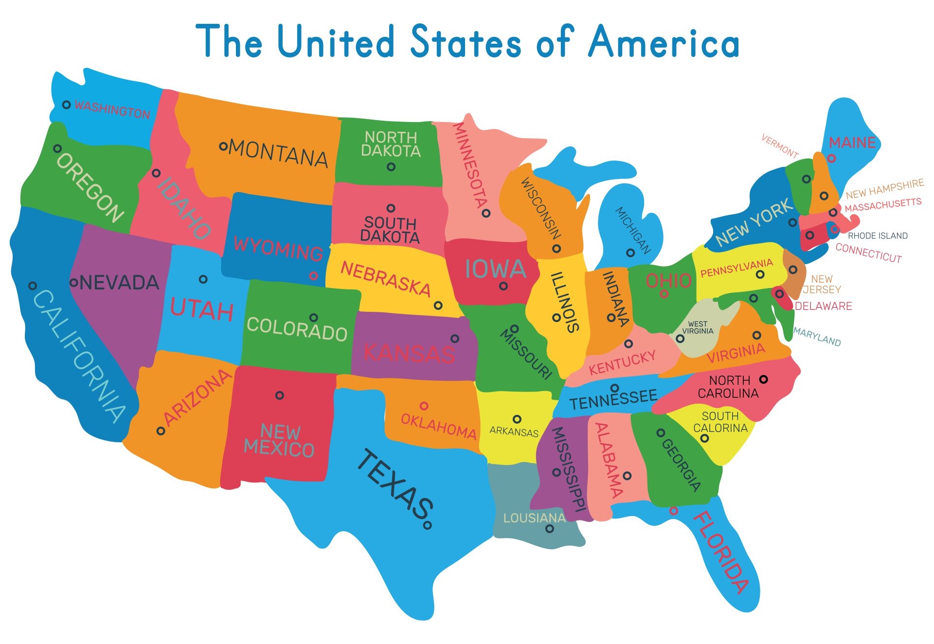 large usa map printable