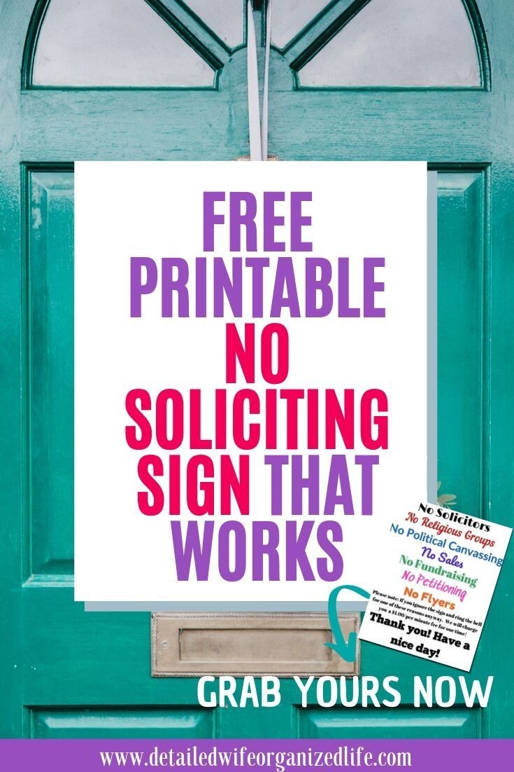 Free Printable No Soliciting Sign That Works 