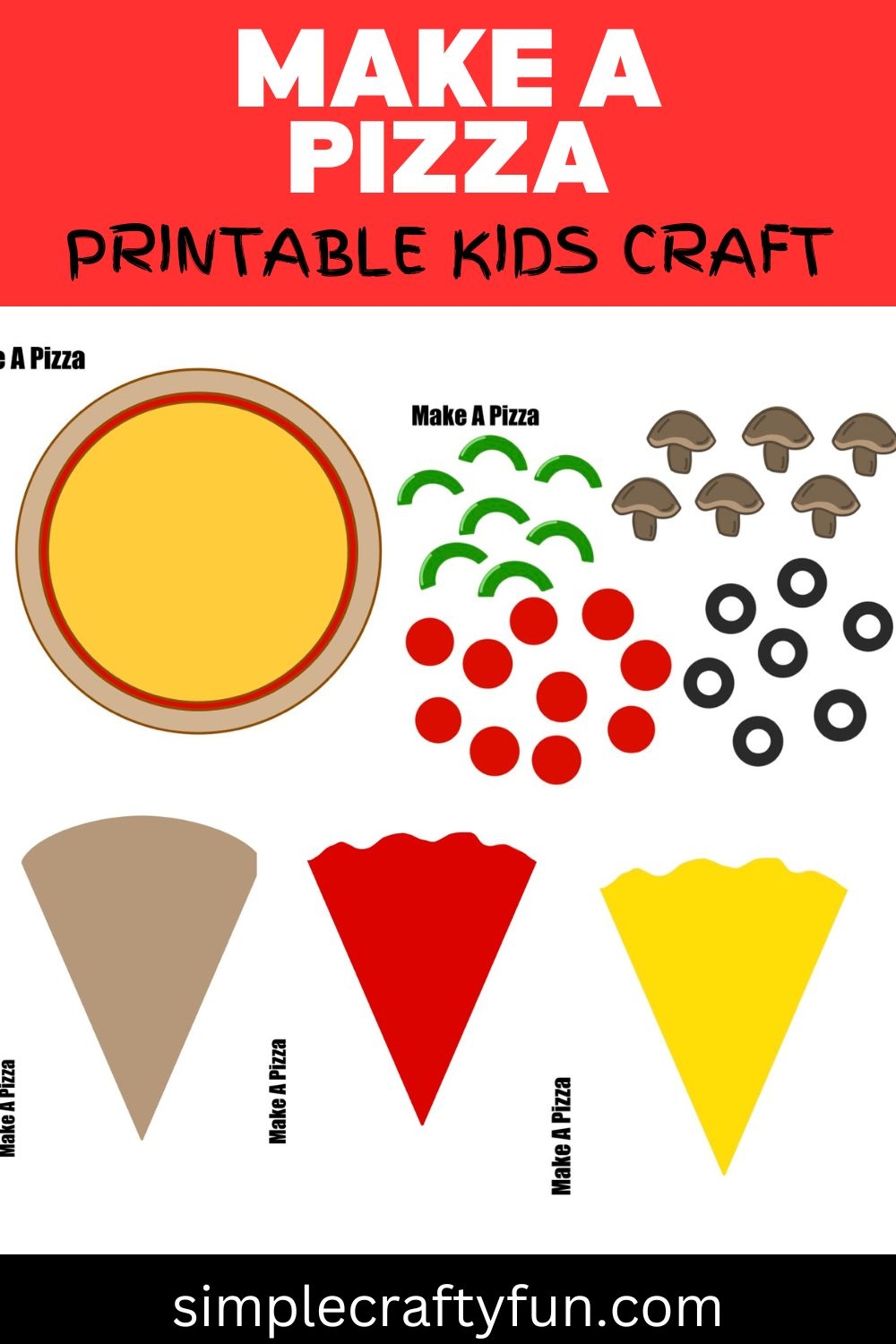 Free Printable Play Pizza Craft For Kids 