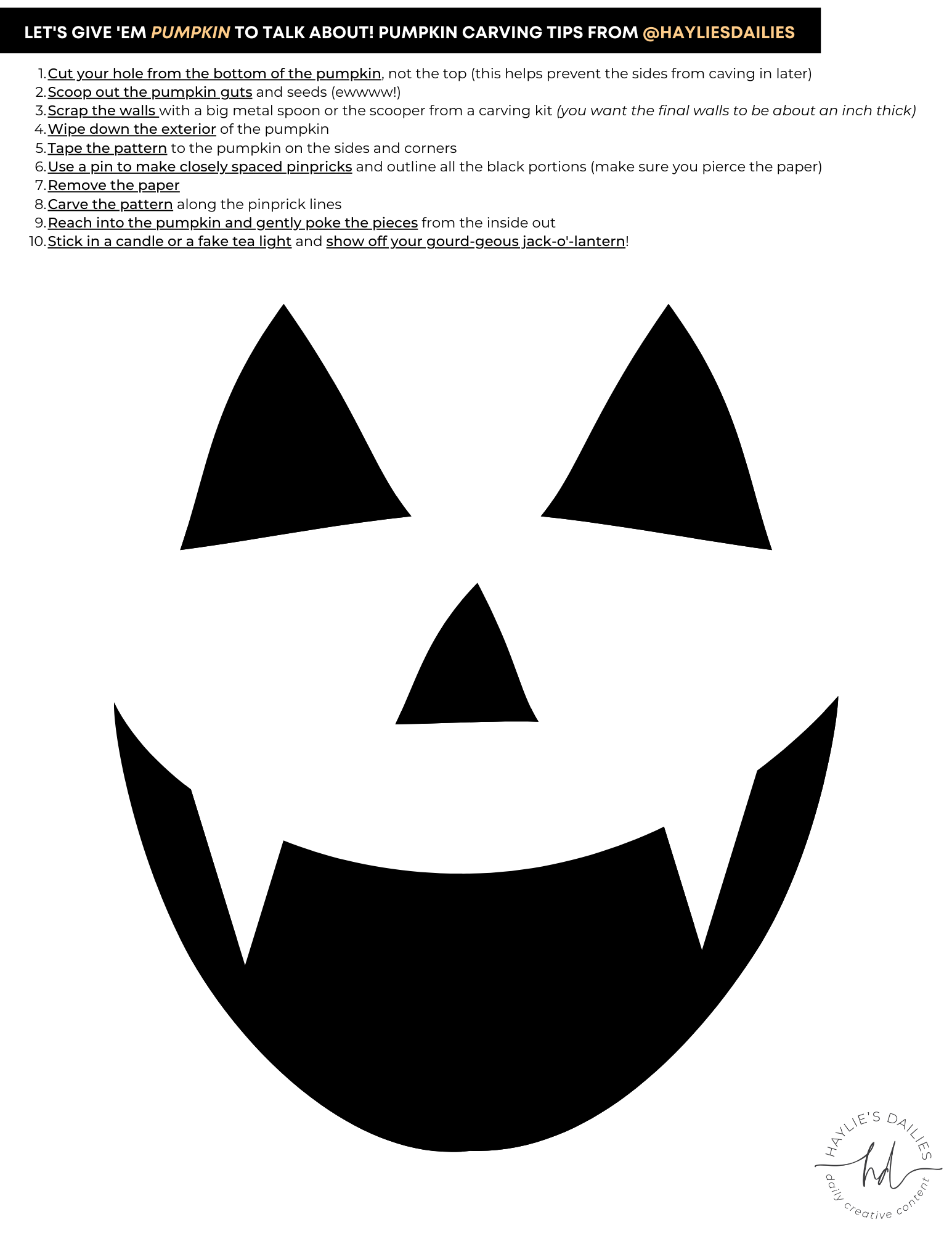 easy printable pumpkin carving templates