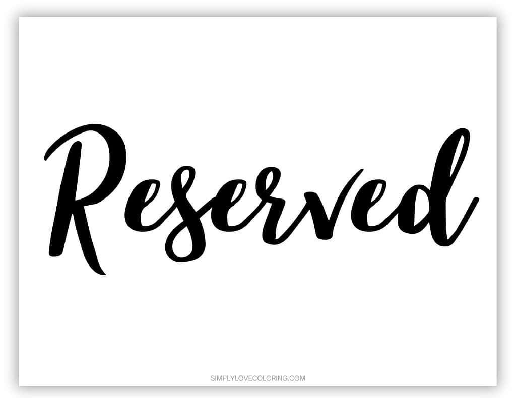 free printable reserved signs
