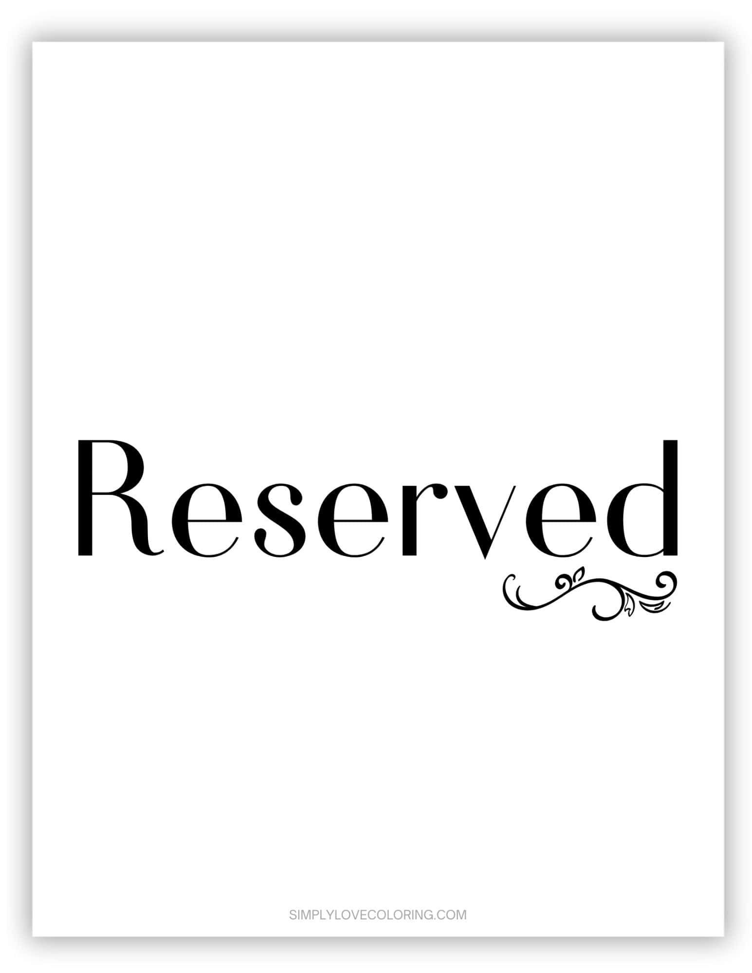 Free Printable Reserved Sign Free PDF Printables 