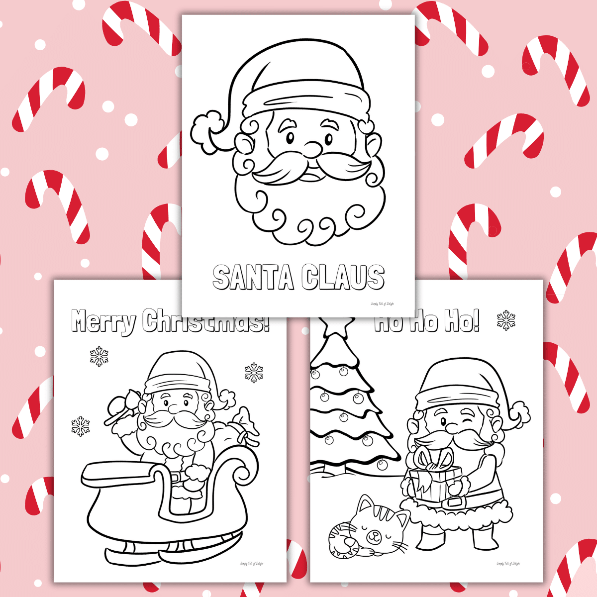 printable santa coloring sheets