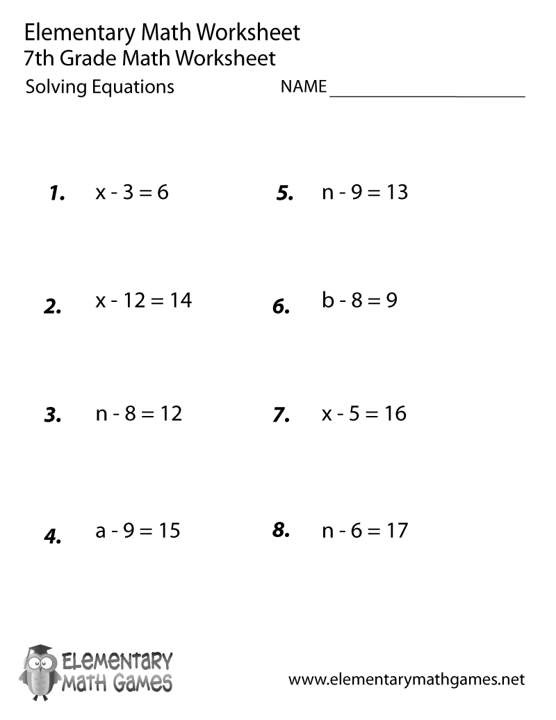 free printable 7th grade worksheets