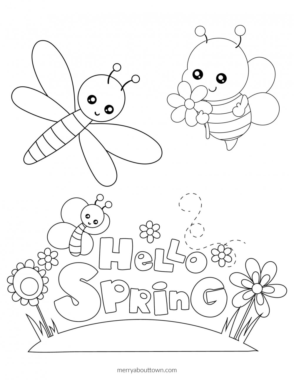 printable coloring sheets for spring