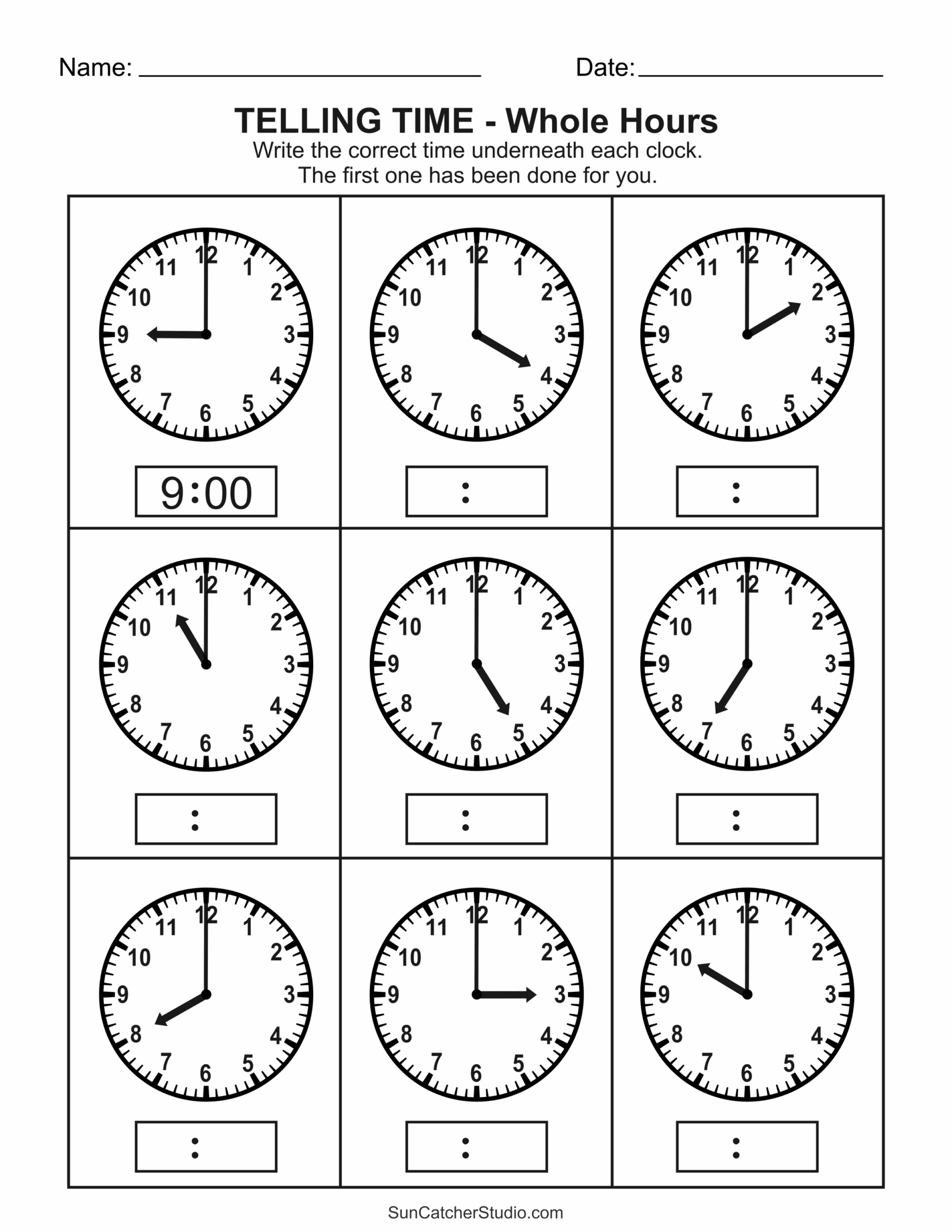 Free Printable Telling Time Worksheets Analog Clock Free Printables Monograms Design Tools Patterns DIY Projects