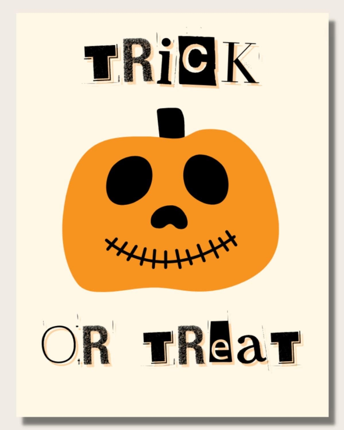 trick or treat printable sign