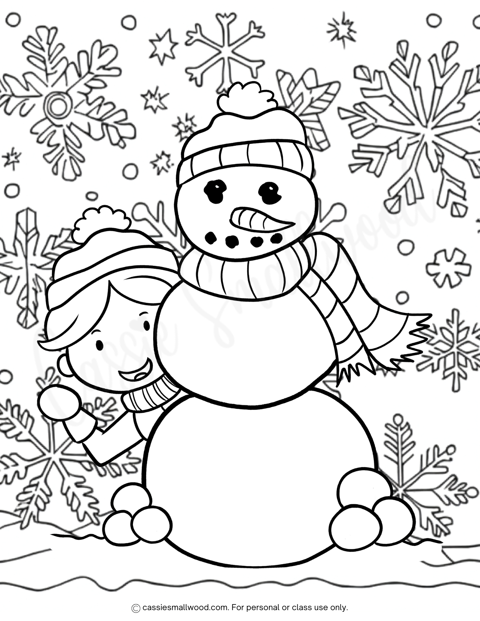 Free Printable Winter Coloring Page Cassie Smallwood
