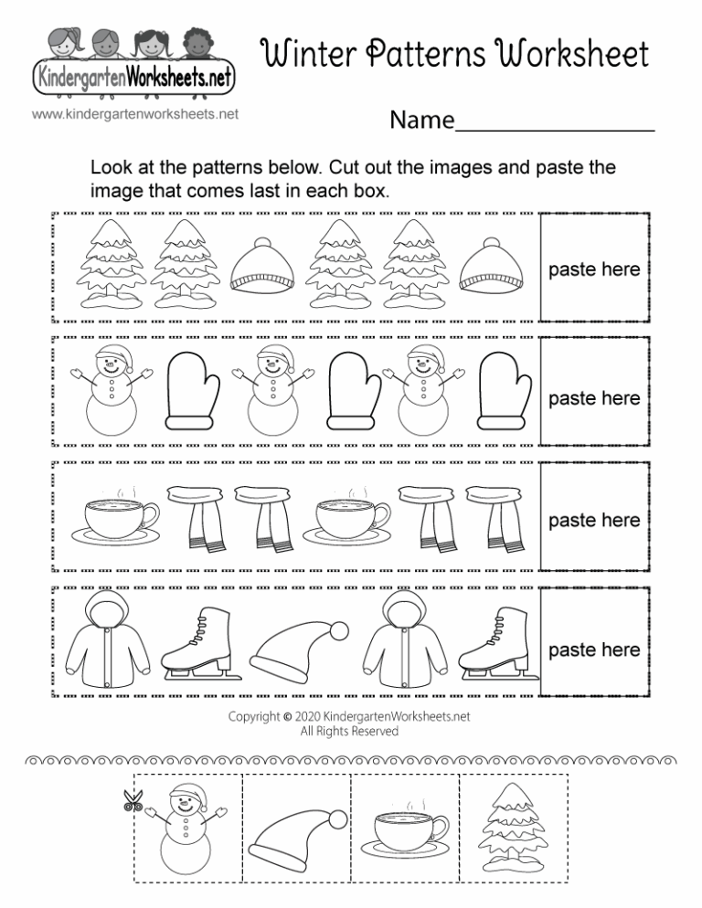 Free Printable Winter Patterns Worksheet