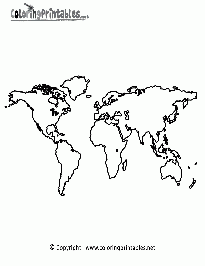 printable world map coloring page