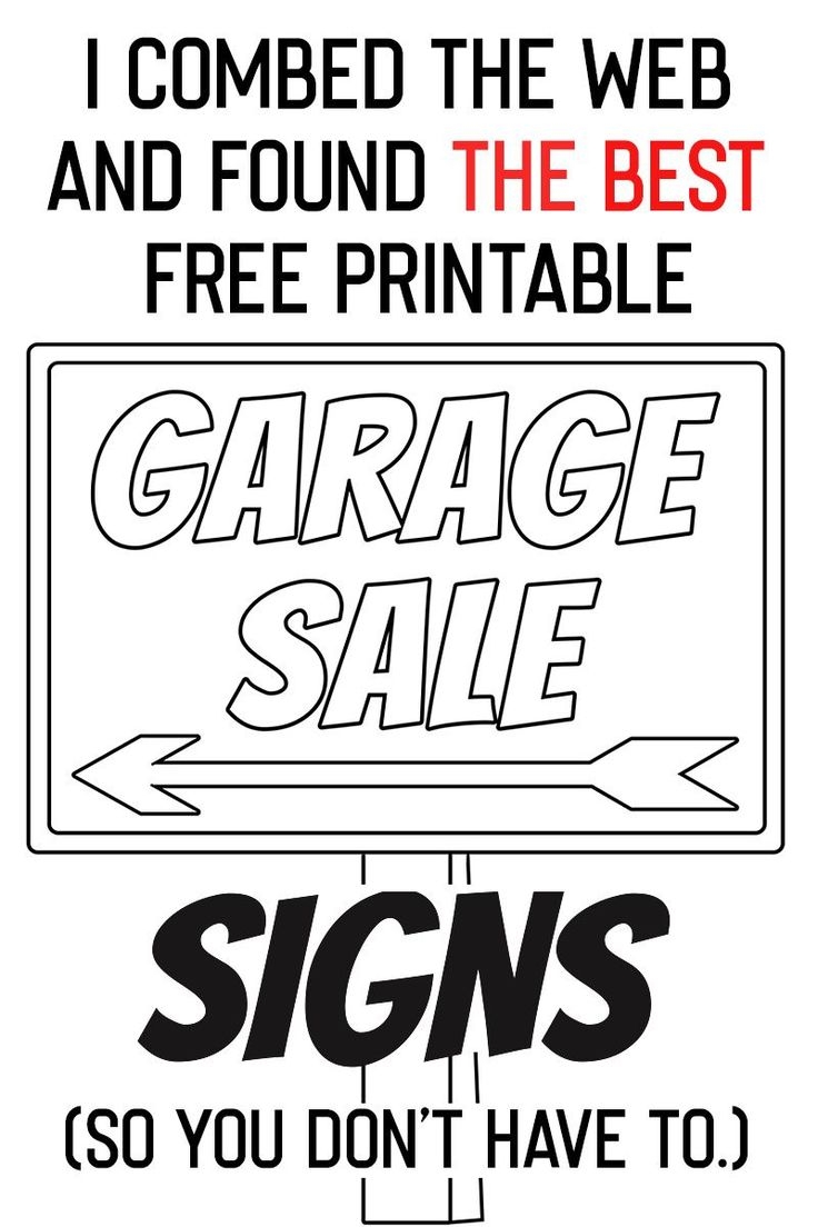 free printable tag sale signs