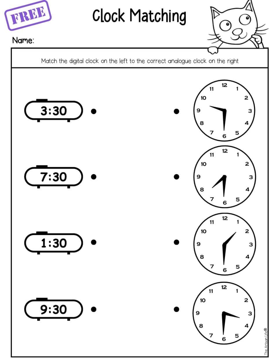 free printable clock worksheets