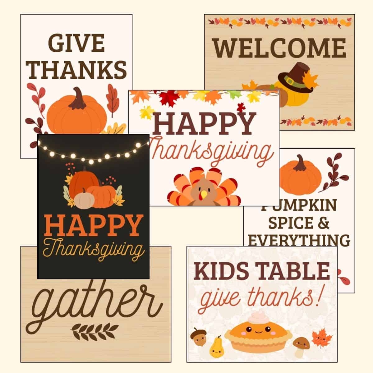 Free Thanksgiving Printable Signs For Your Home Or Classroom