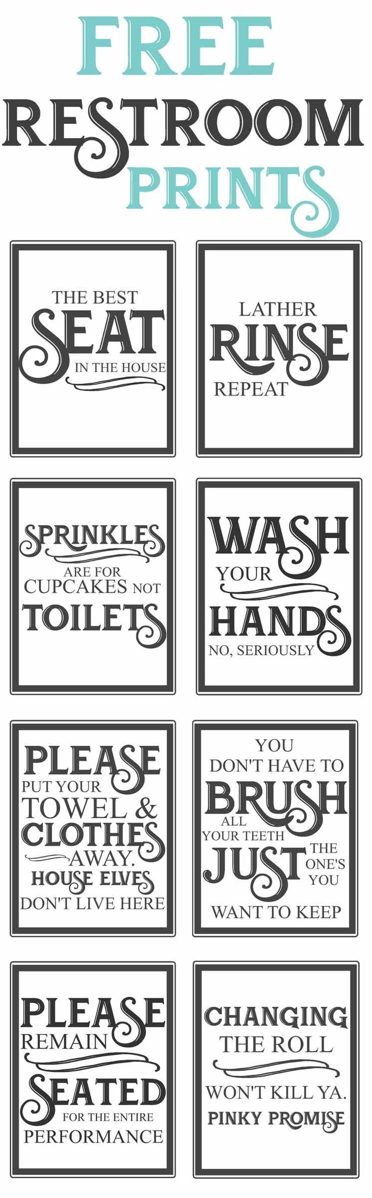 free printable bathroom signs