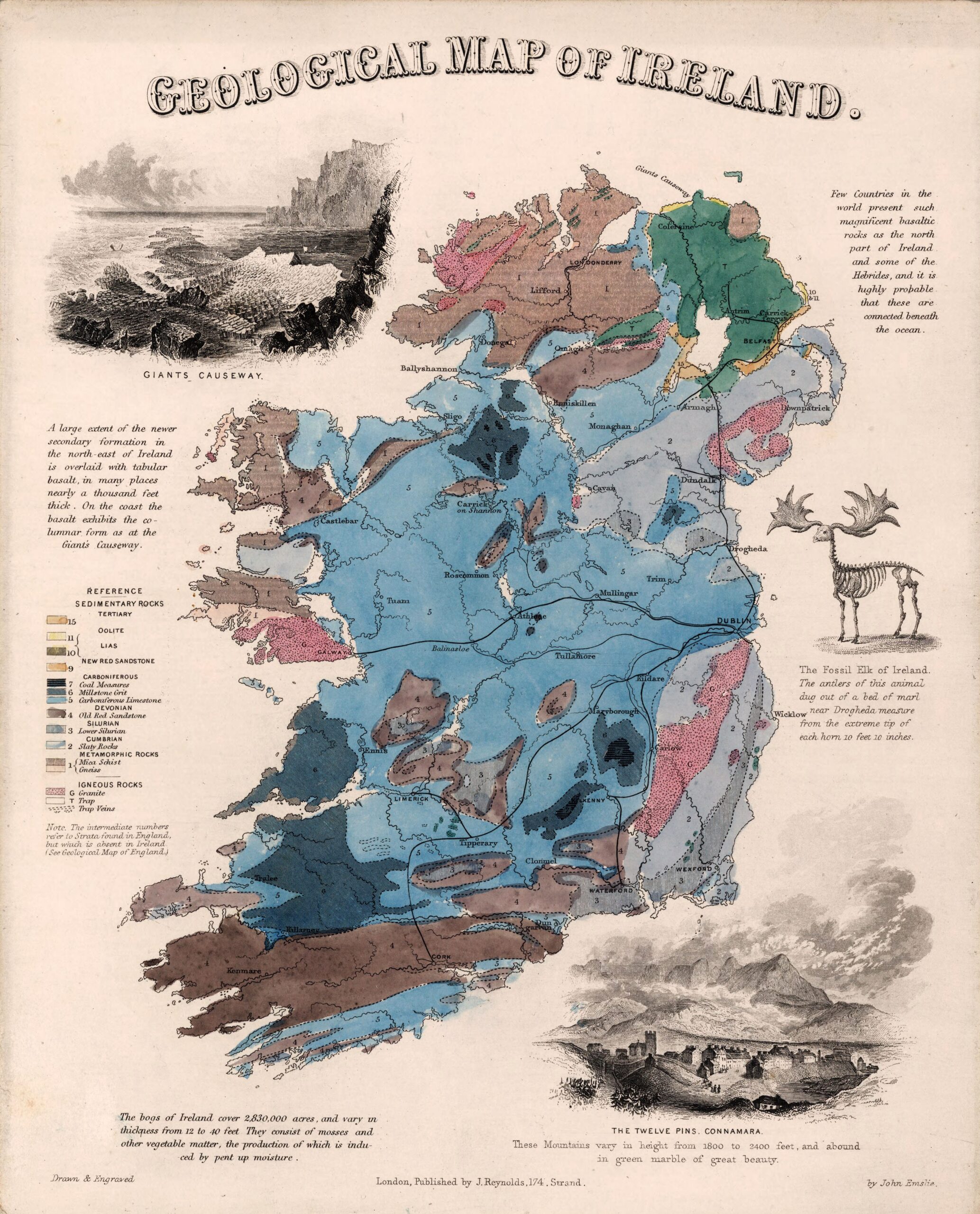 Free Vintage Maps Of Ireland To Print Picture Box Blue
