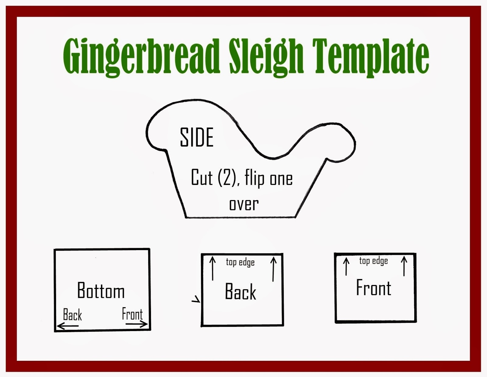 Gingerbread Sleigh Tutorial And Template