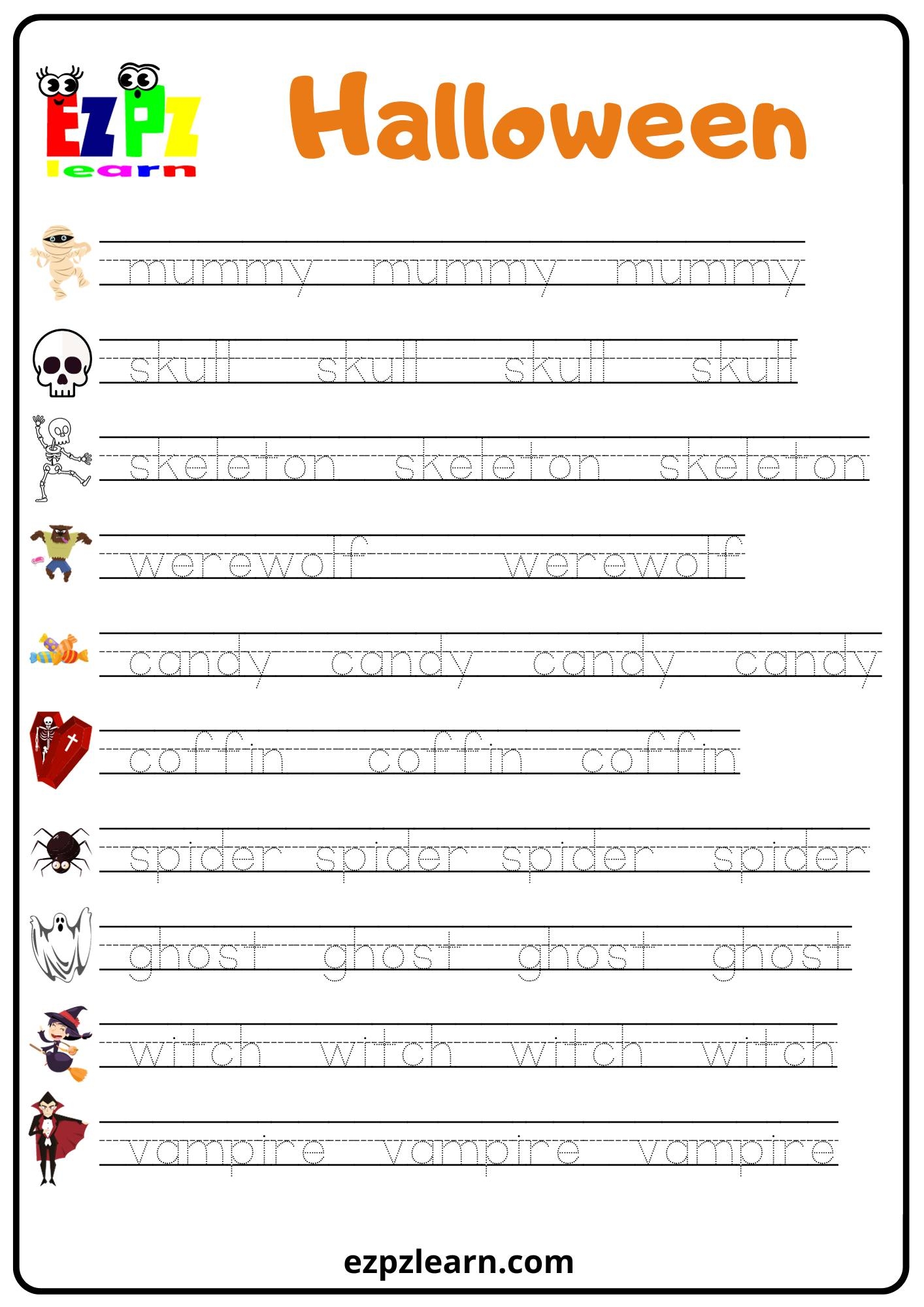 halloween worksheets printables