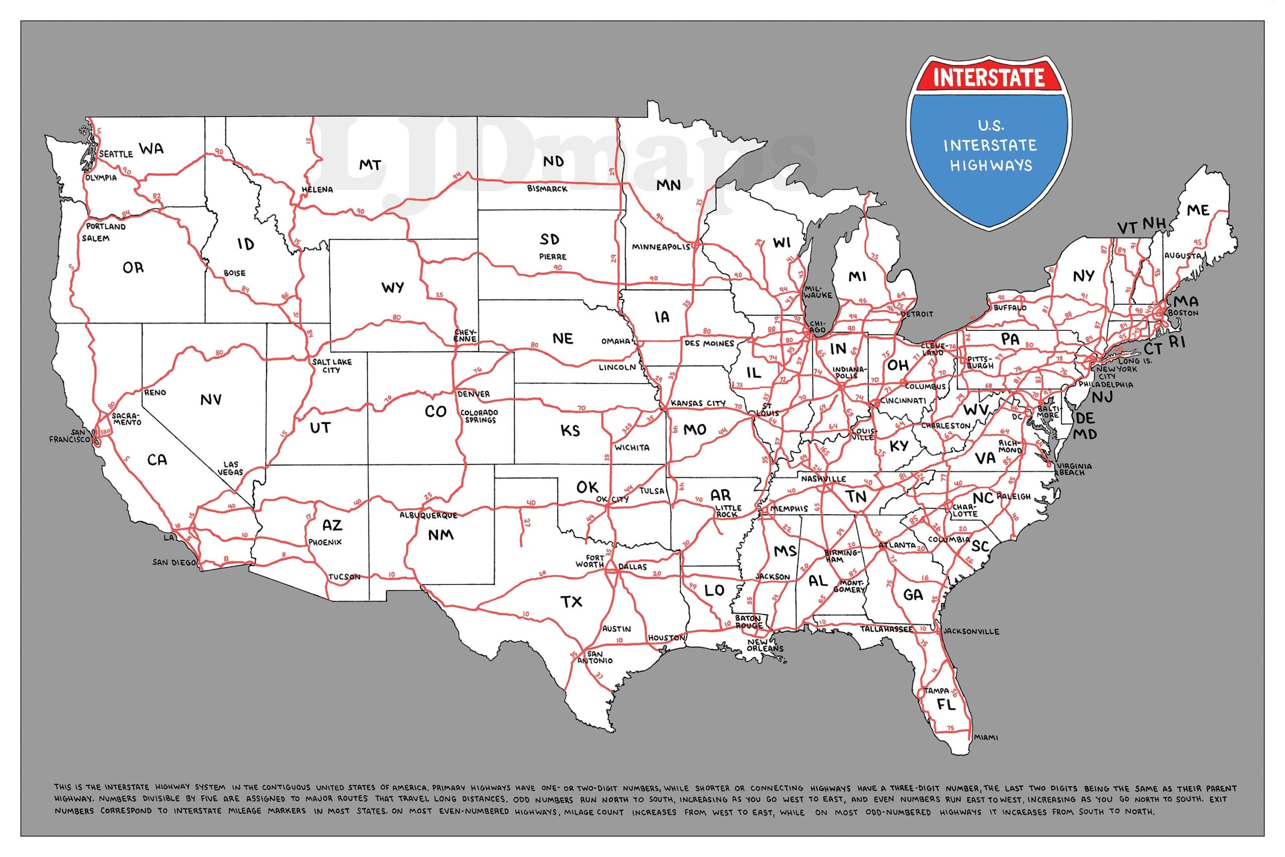 printable us road map