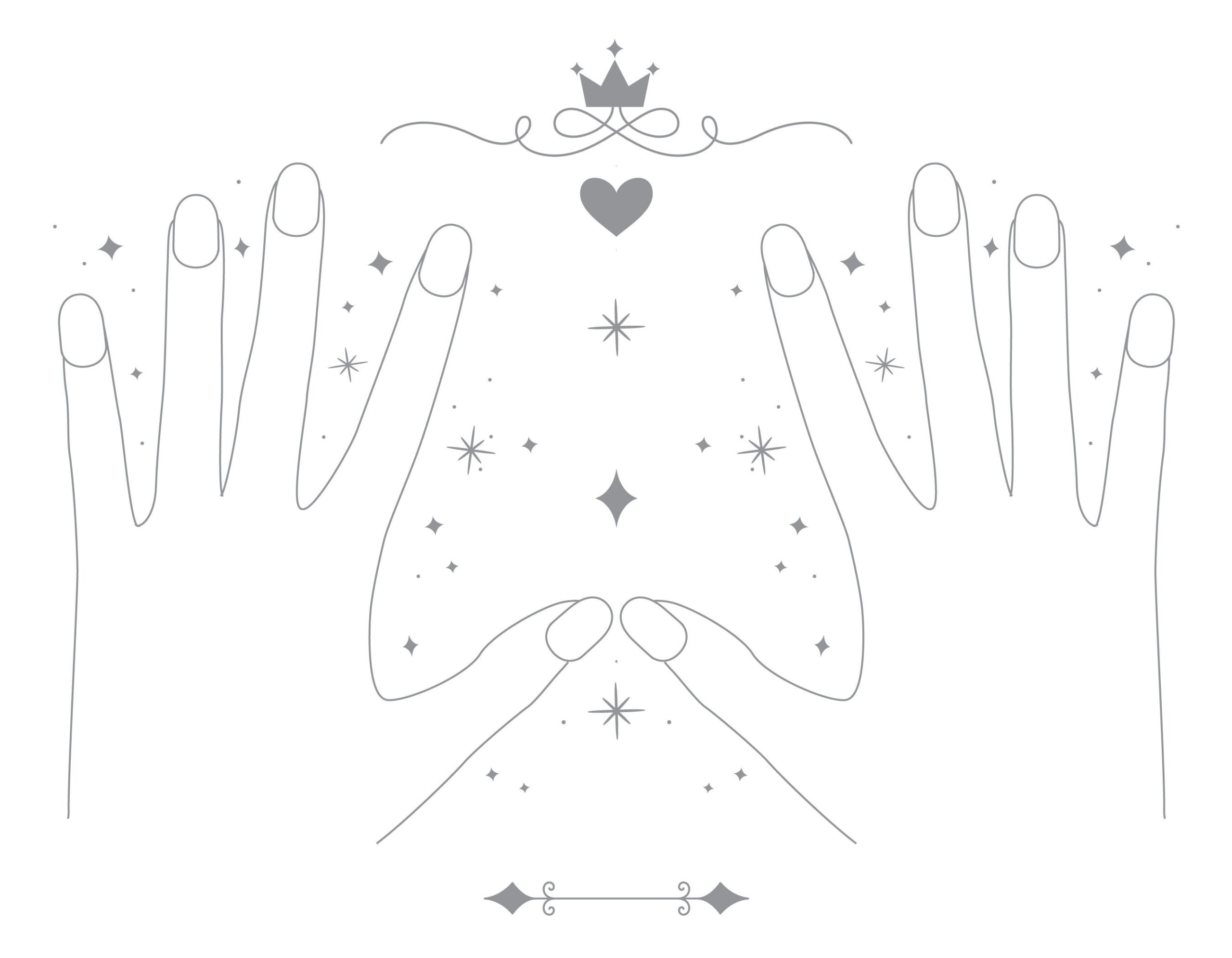 Hand With Nails Manicure Template To Color Etsy