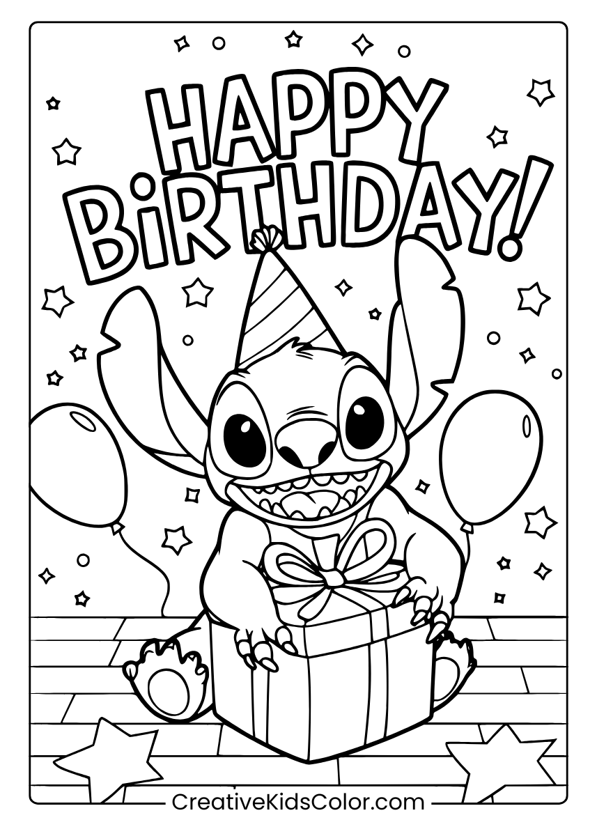 Happy Birthday Coloring Pages 25 Free Printable PDF 
