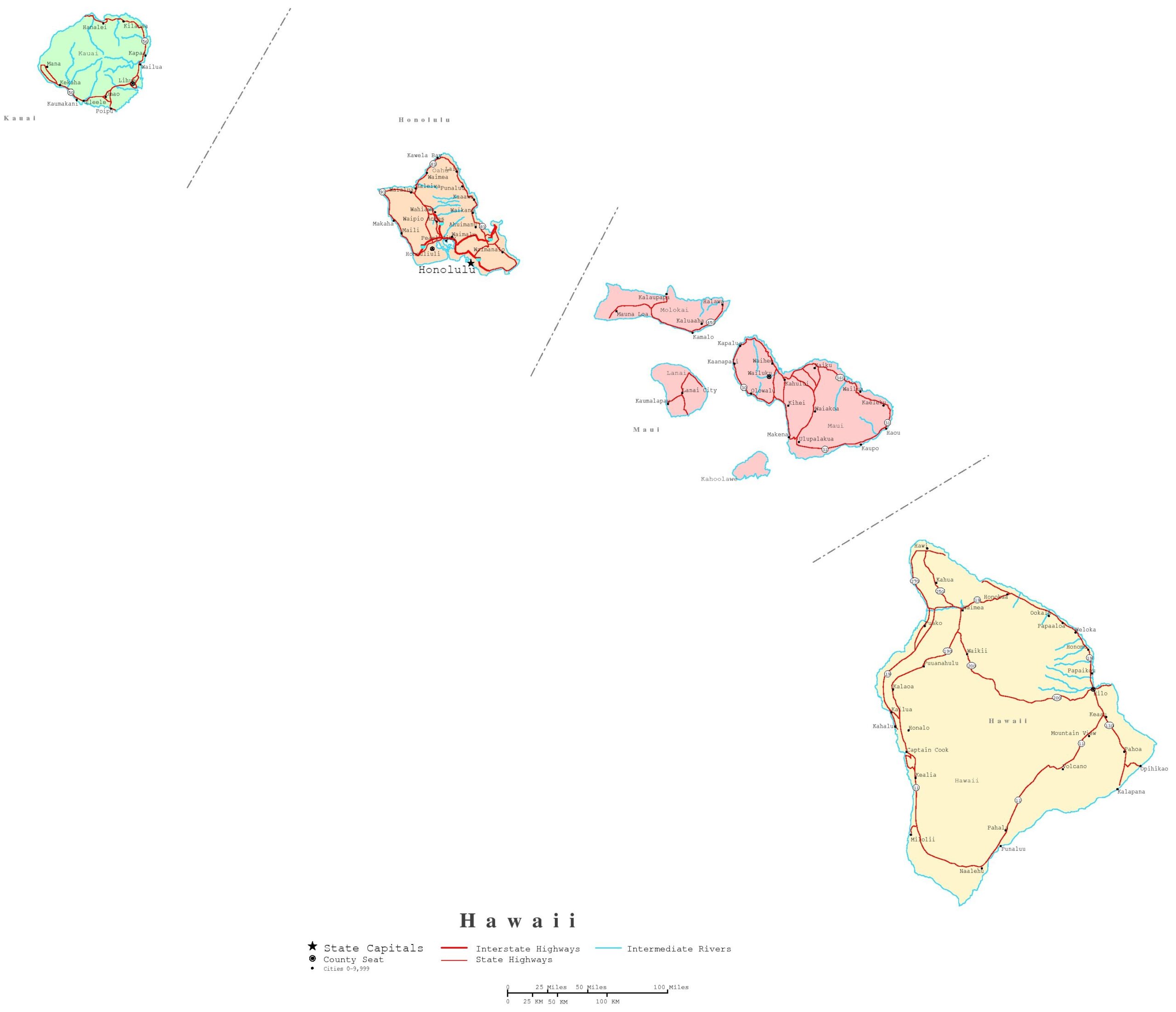 printable map of hawaiian islands