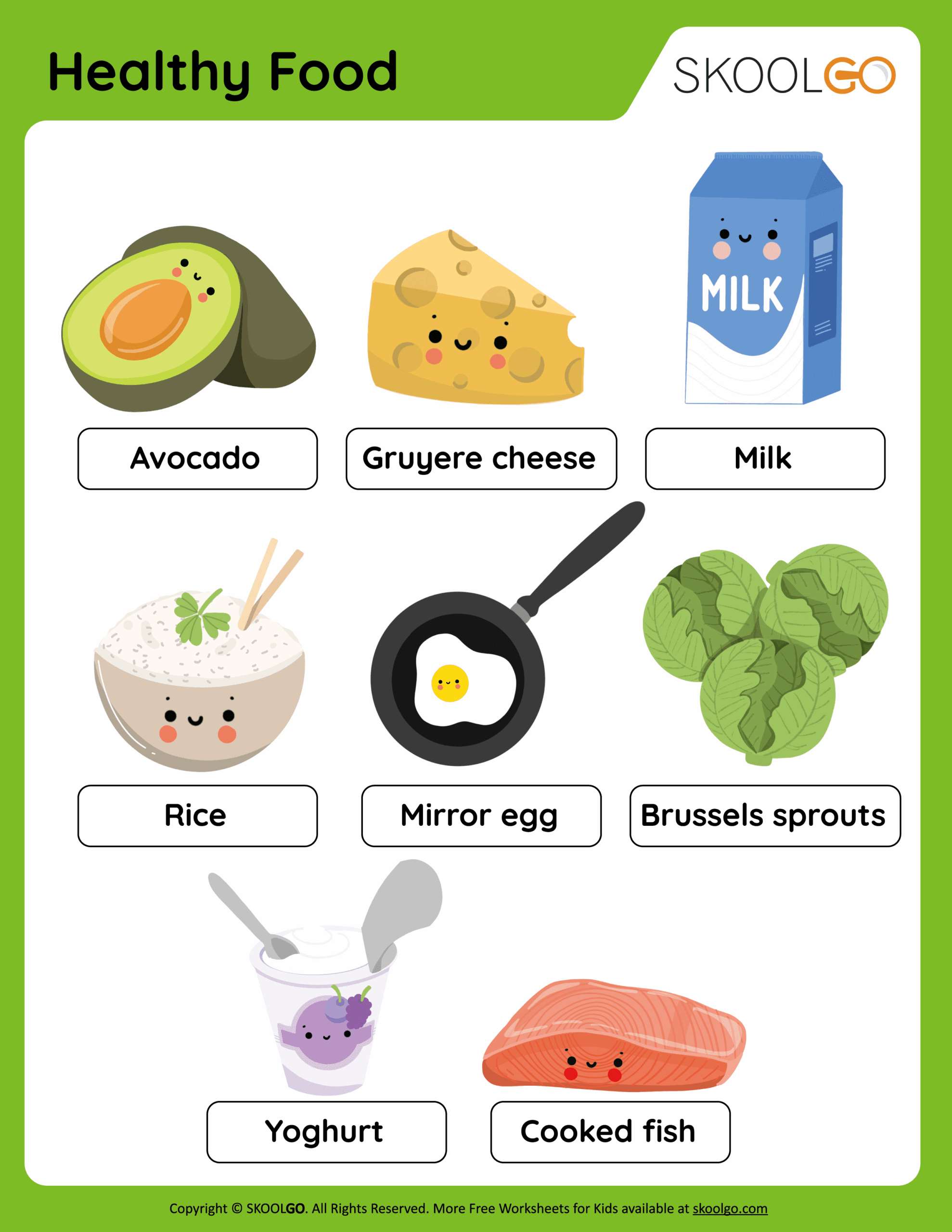 free printable healthy food worksheets