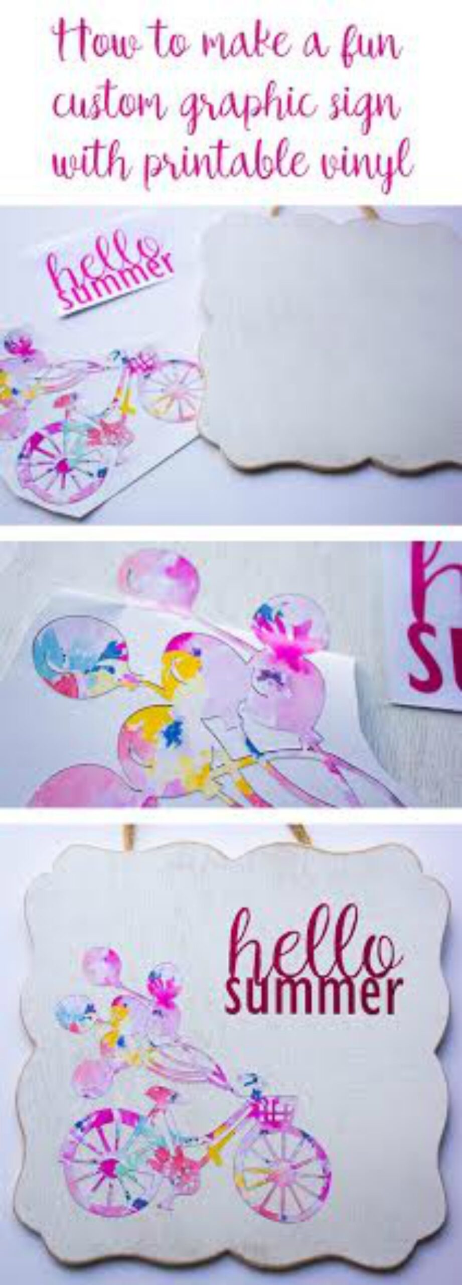 Hello Summer Sign With Printable Vinyl Expressions Vinyl