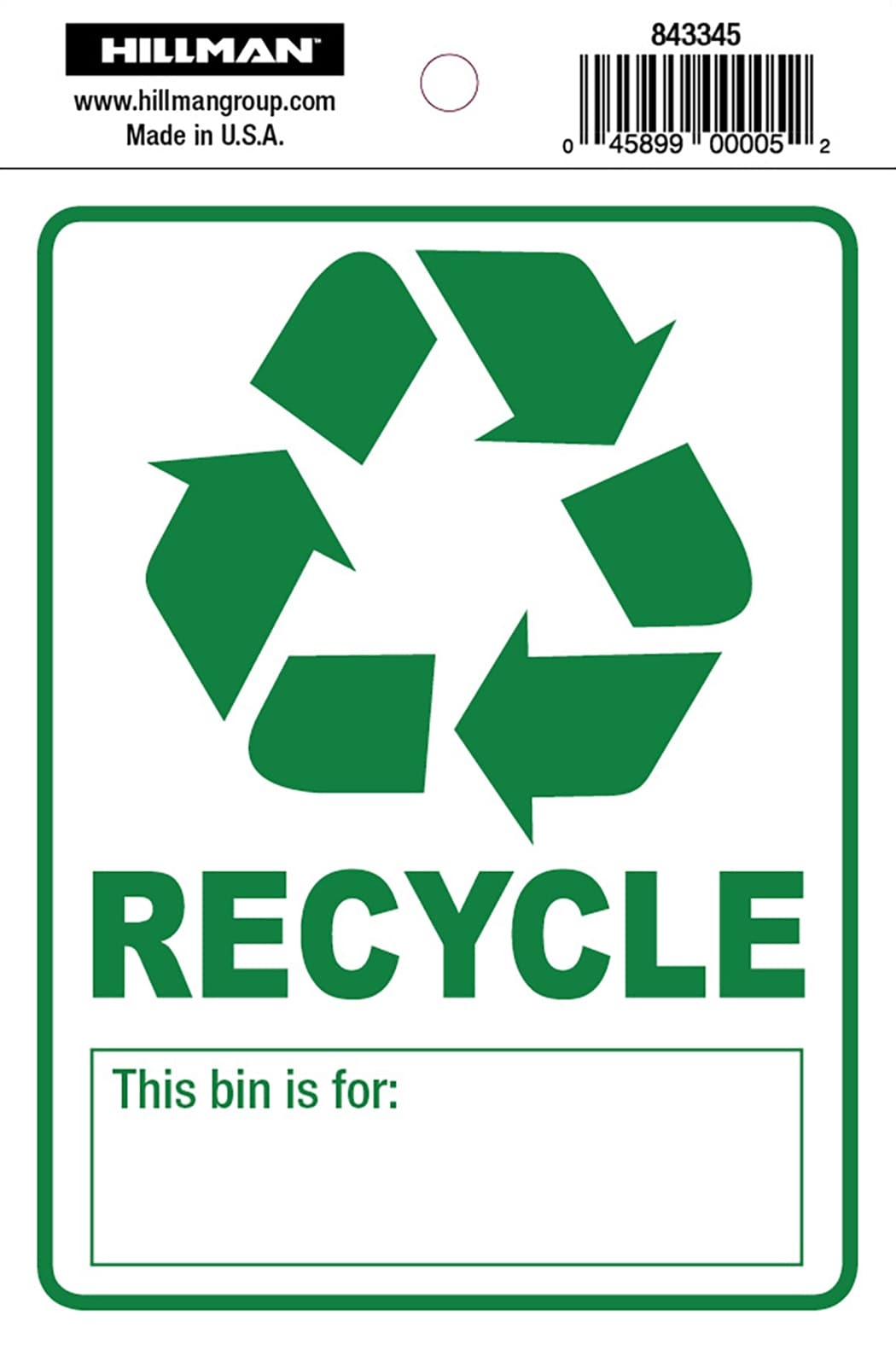 recycling sign printable
