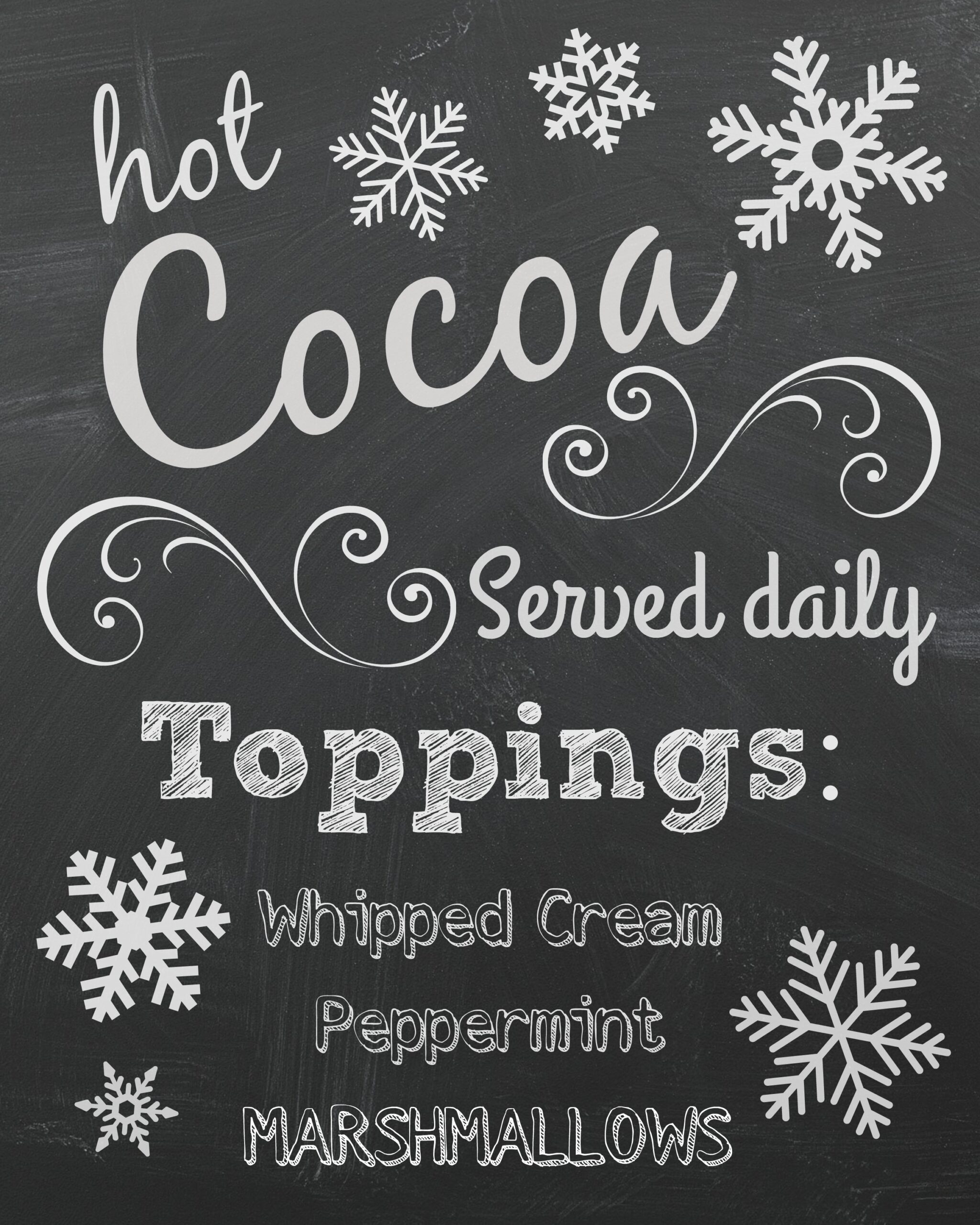 printable hot chocolate bar sign
