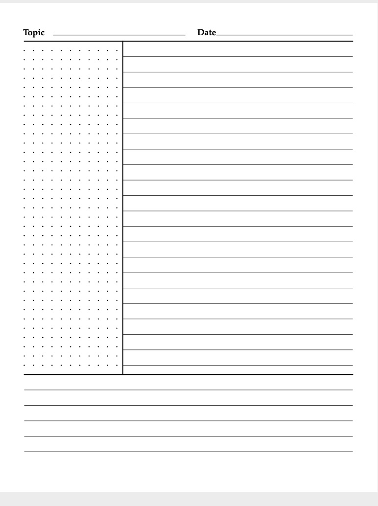 printable cornell notes template printable cornell notes template