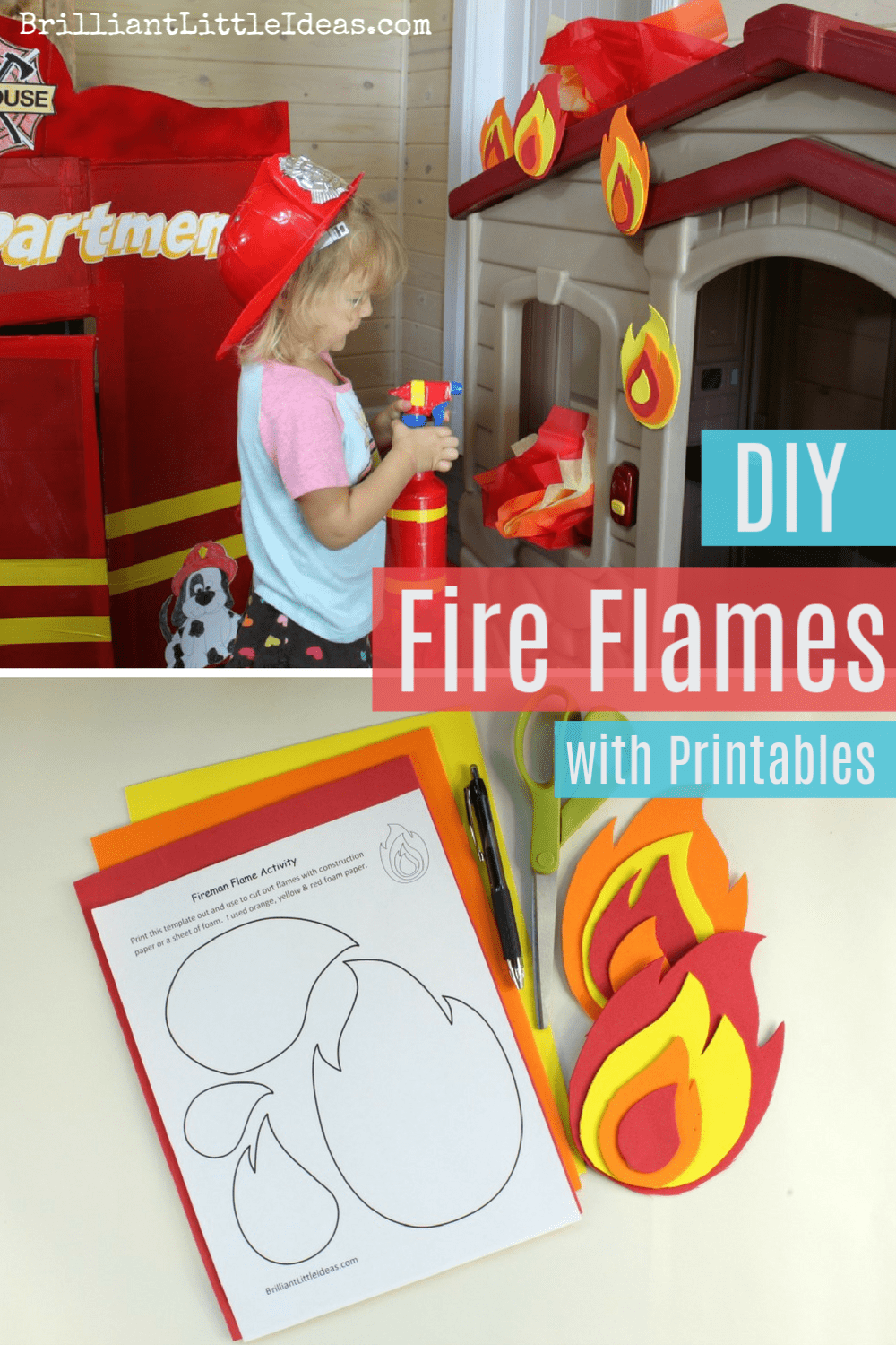 How To Make Fire Flames With Printable Template Brilliant Little Ideas