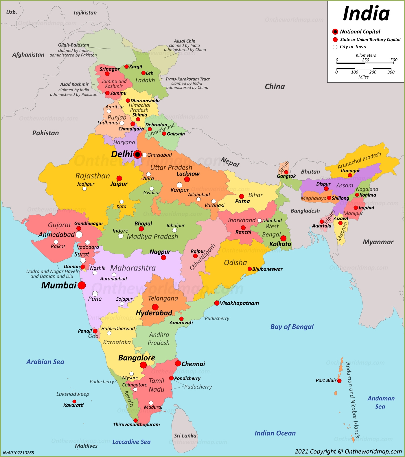 printable map india