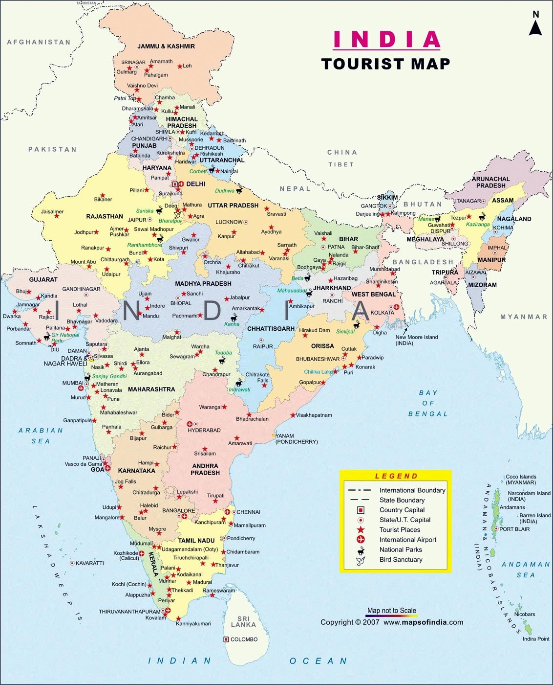 printable map of india