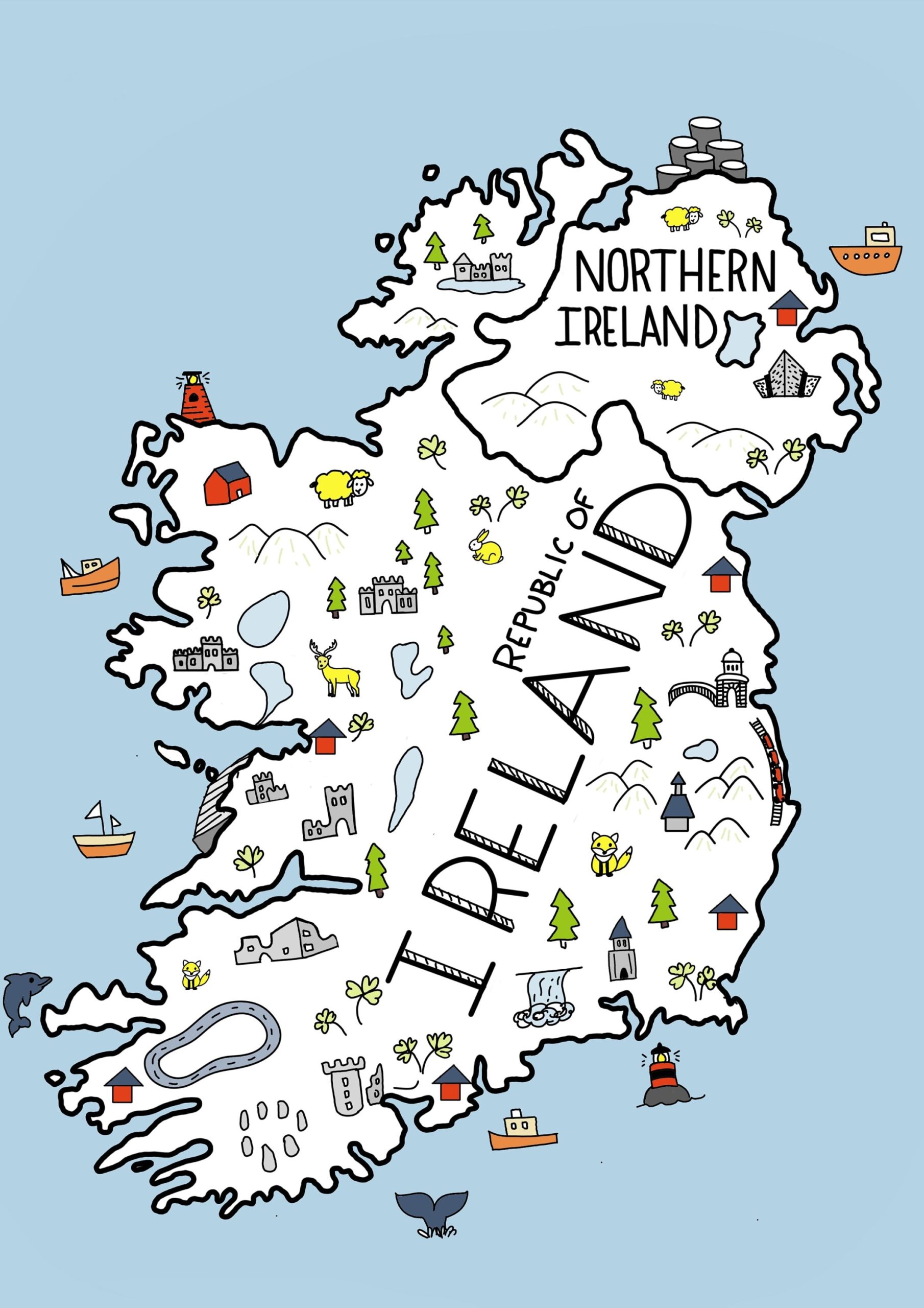 ireland printable map