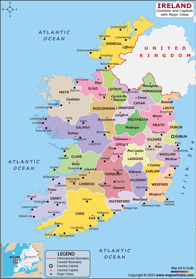 printable ireland map