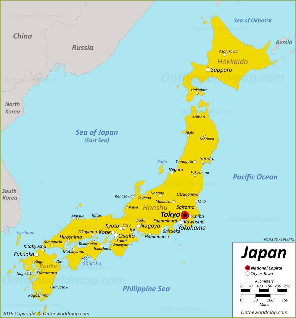 map of japan printable