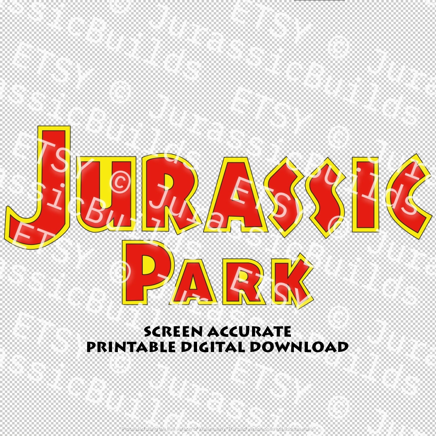 Jurassic Park Gate Screen Accurate Logo Printable Digital Download Etsy