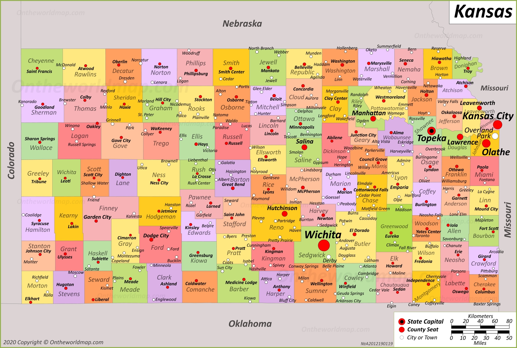 printable map of kansas