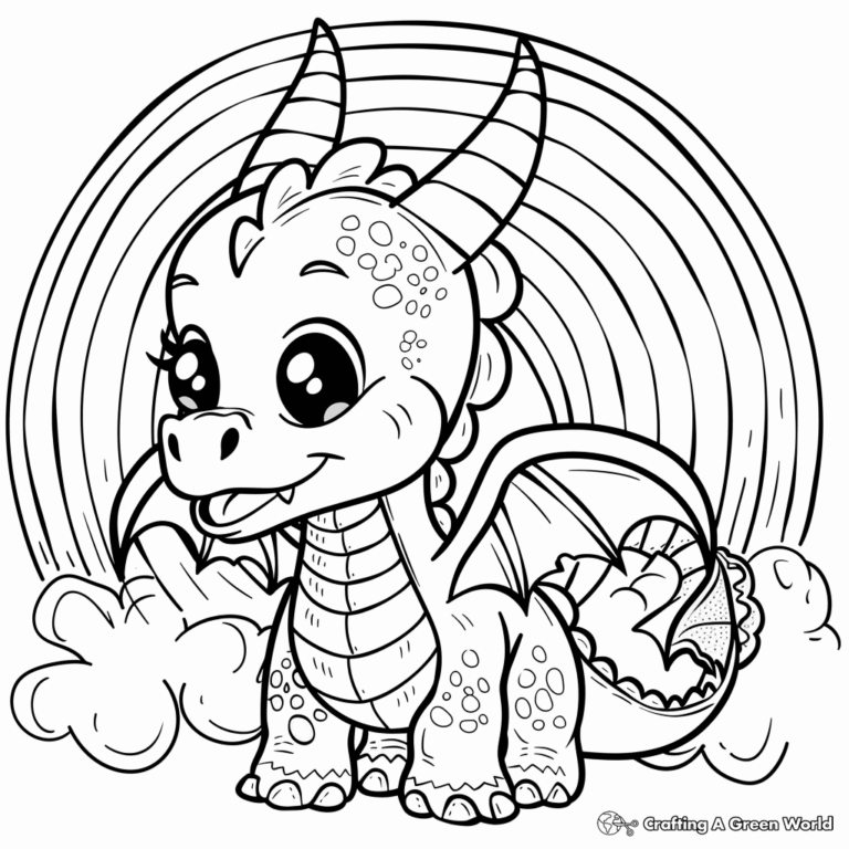 Kawaii Cute Dragon Coloring Pages Free Printable