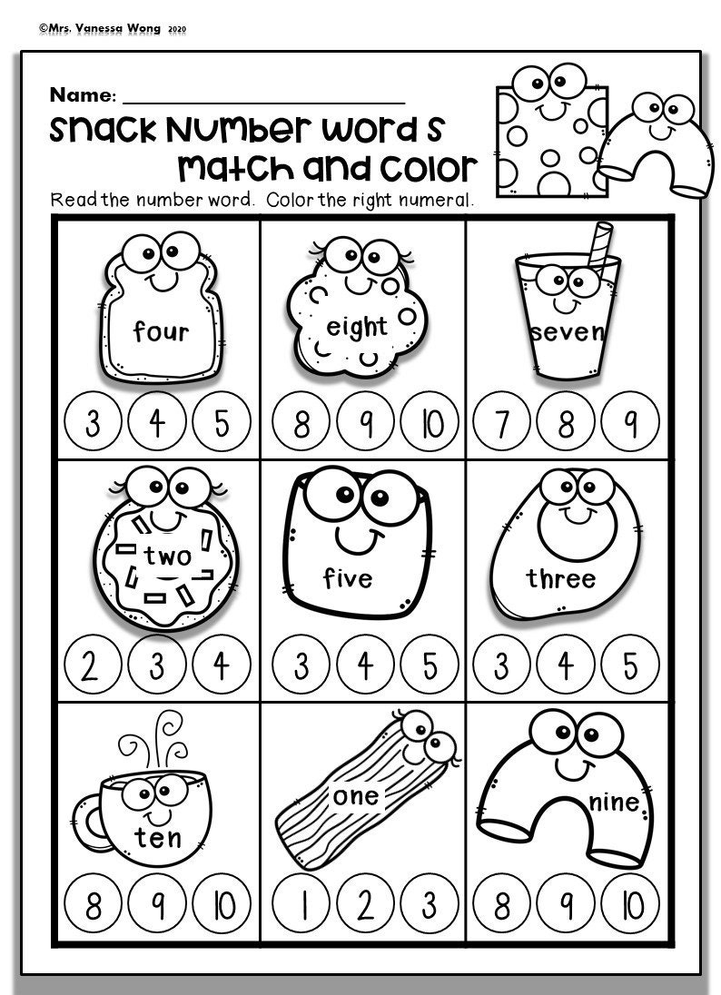 kindergarten math worksheets - printable