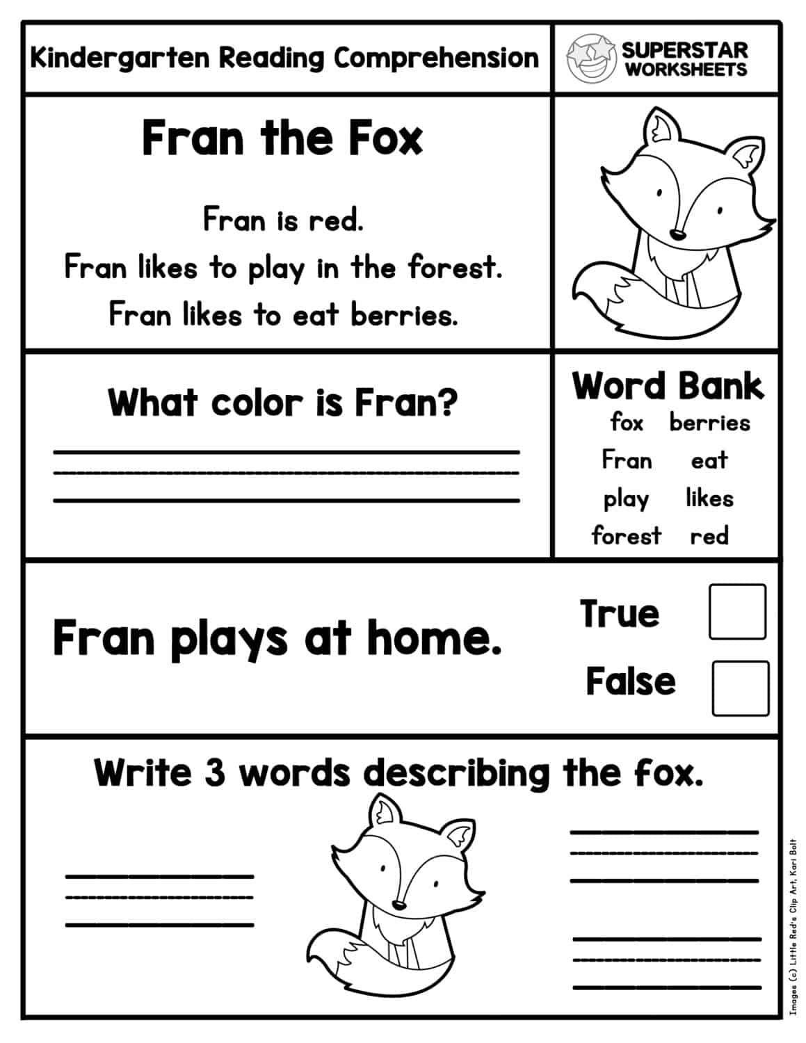 free kindergarten printable worksheets reading