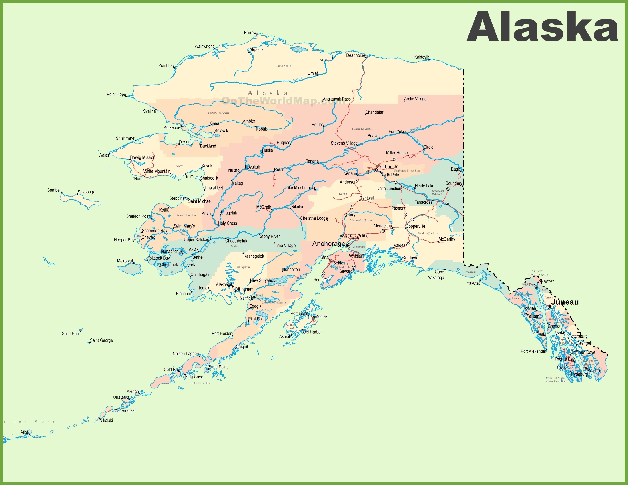 alaska printable map