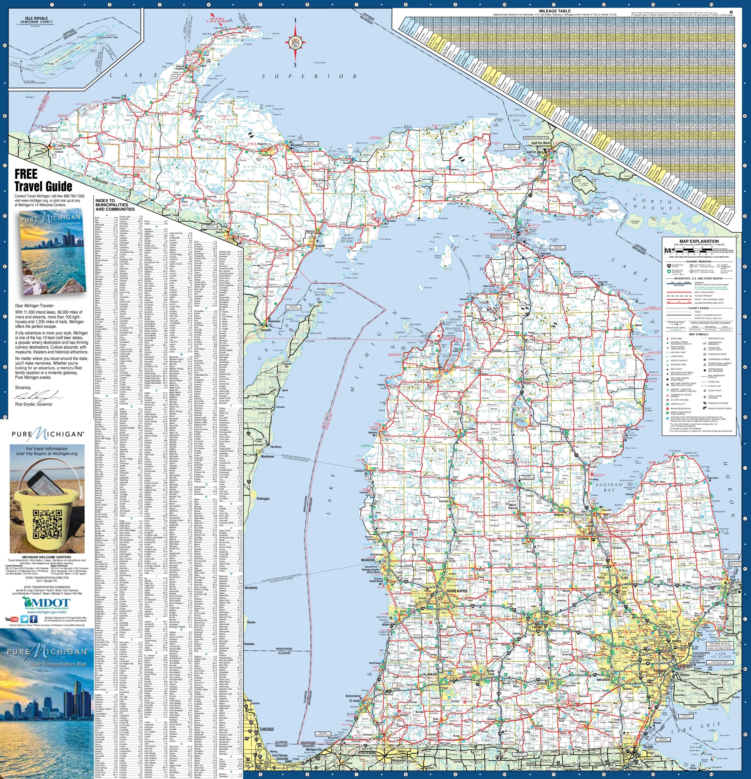 map of michigan printable
