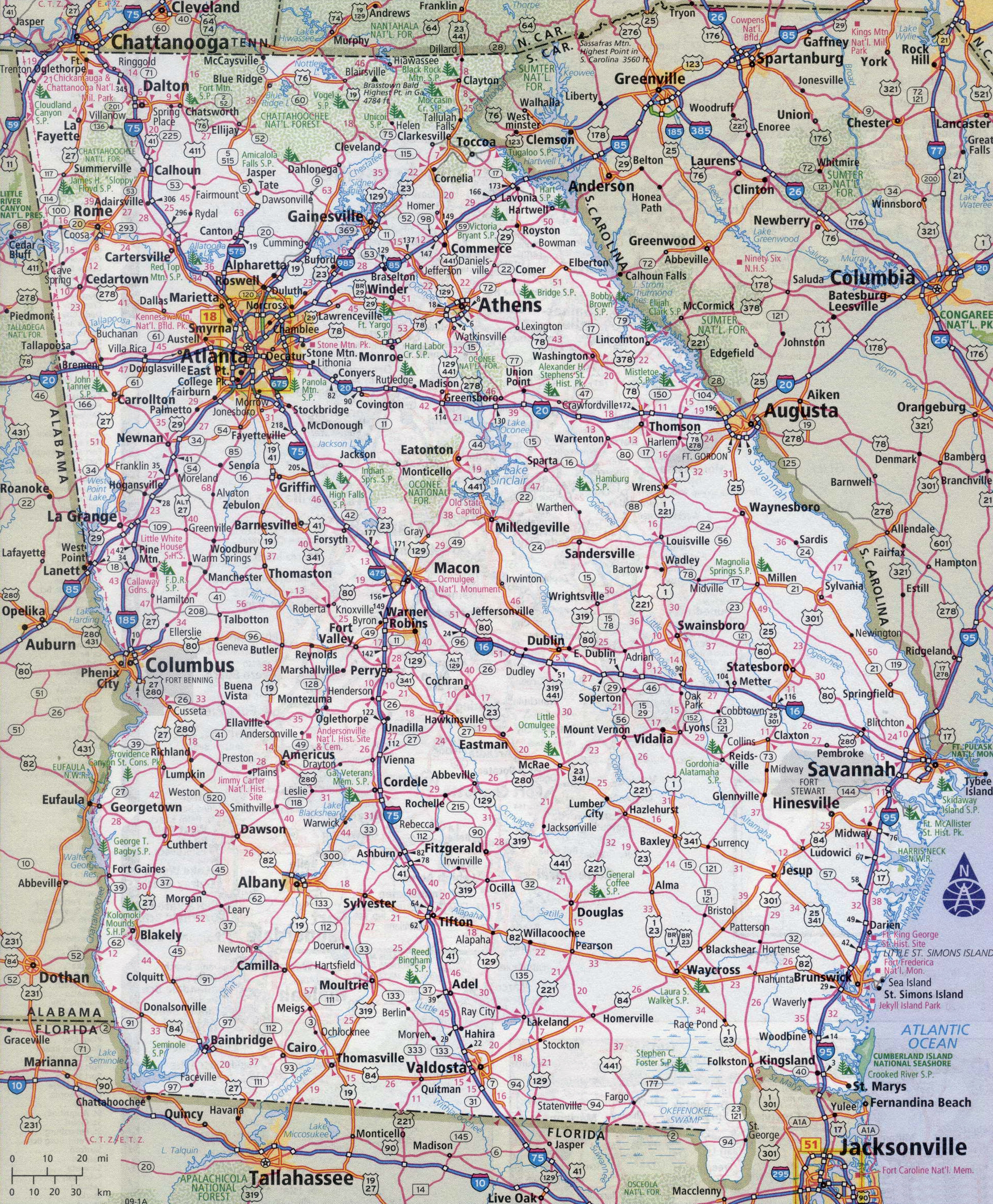 georgia printable map