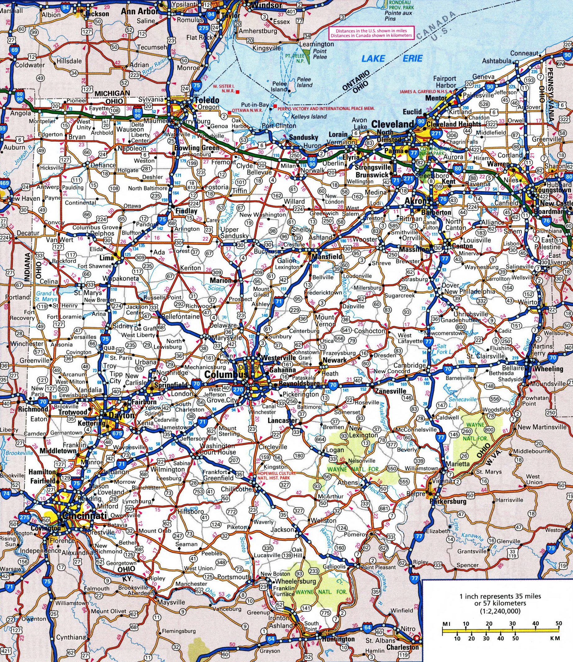 printable map of ohio
