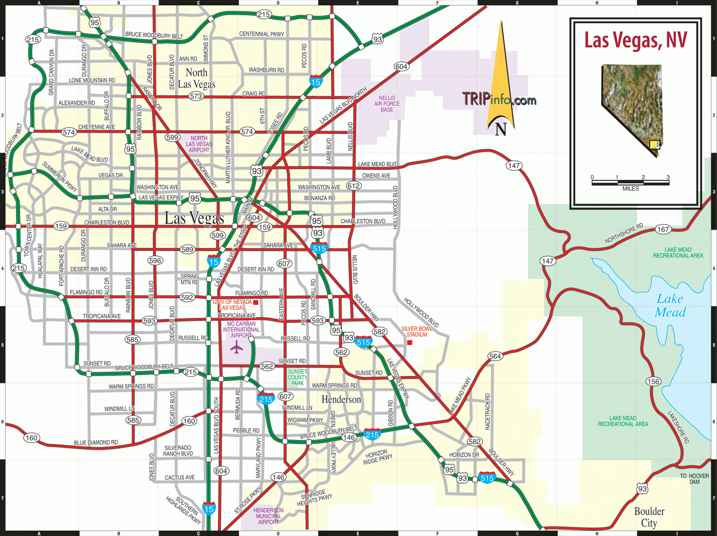 printable las vegas map