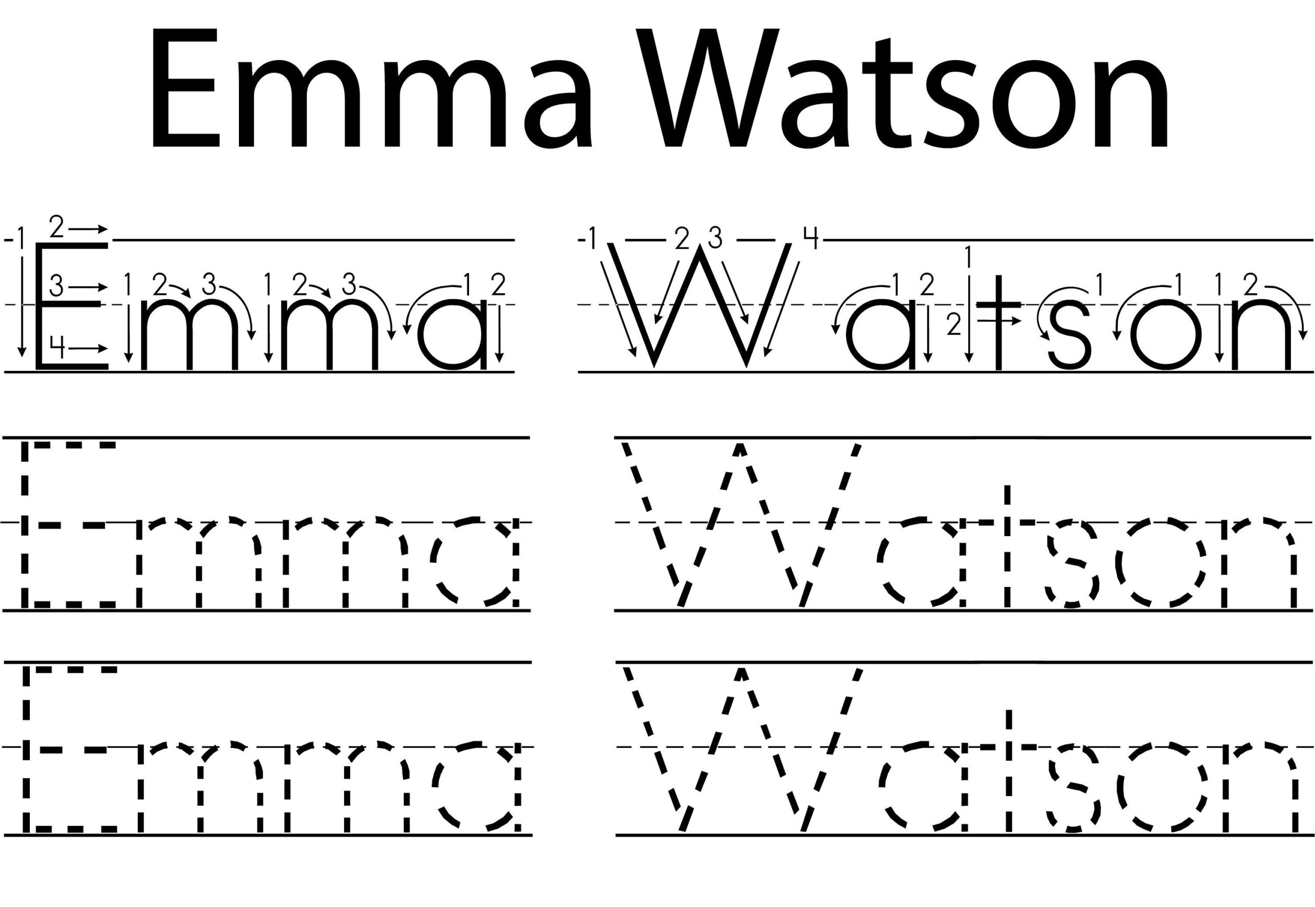 printable name tracing worksheets